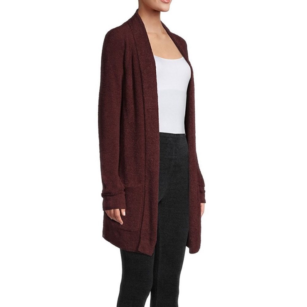 Barefoot Dreams CozyChic Lite Long Weekend Cardi Deep Garnet